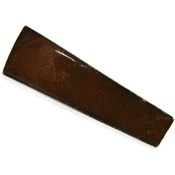 Brown Enamel Copper Metal Neck Tie Clip Clasp - Picture 1 of 9